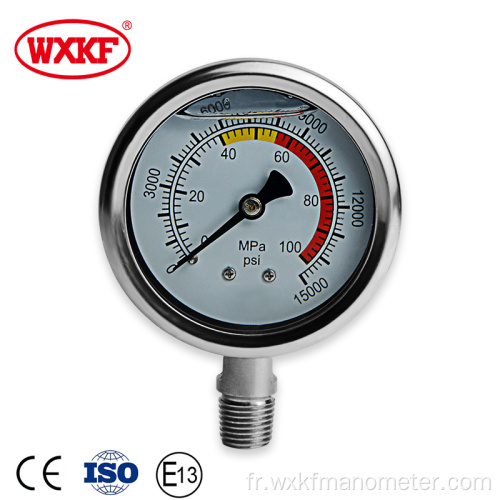 Gauge de pression à double échelle en acier inoxydable pour régulateur d&#39;air comprimé pneumatique